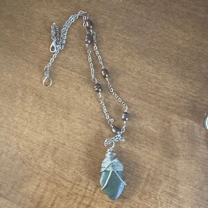 Sea glass and wire necklace